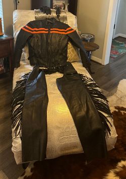 Rally ready, leather outfit