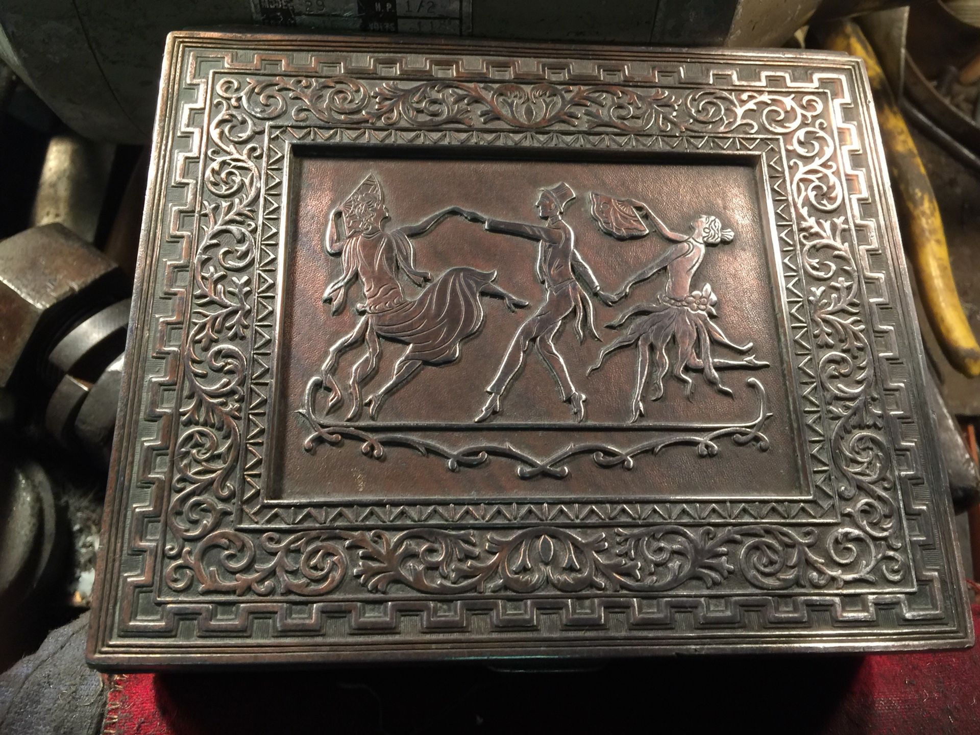 Antique Box with Dancers on top