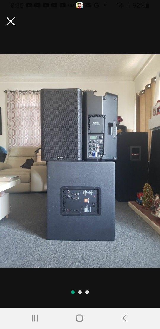 Dj. QSC SPEAKERS & JBL EON BASS