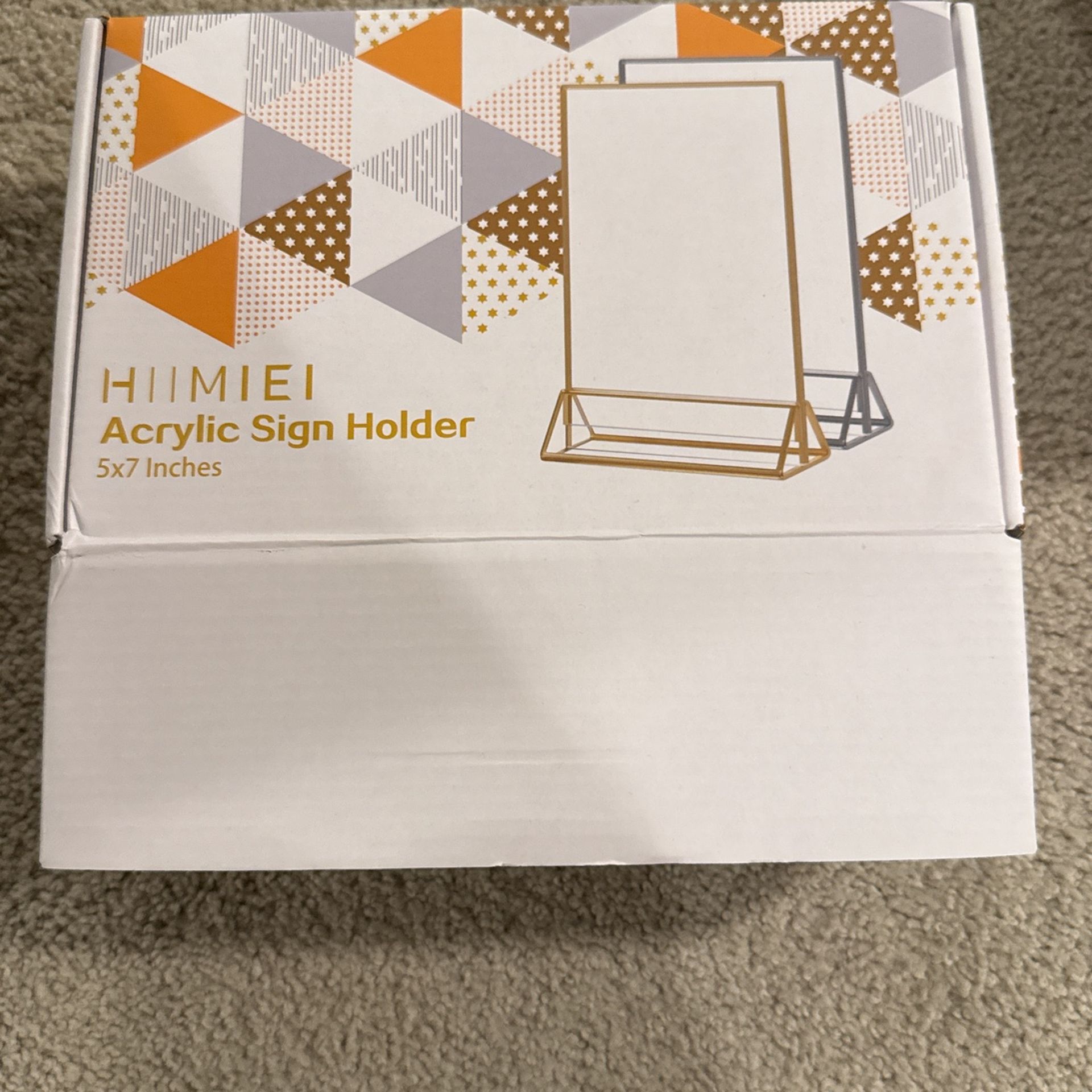 6 Brand New Acrylic Sign Holder Gold