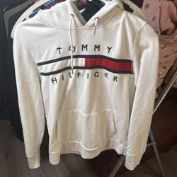 Tommy Hilfiger Womens White Logo Fleece Hoodie 116