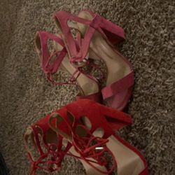 Red And Pink Heels Size 8 And 9