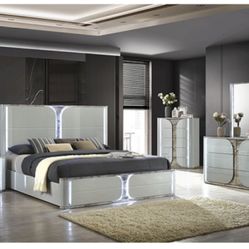 Brand New Super Elegant LED Queen Size Bedroom Set 