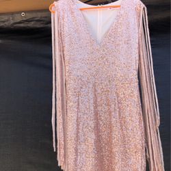 Sparkling rose gold dress