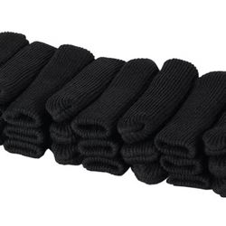 24 Black Knit Wool Furniture Socks Chair Leg Floor Protector 8 Used 16 New Photo