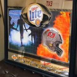Sports Memorabilia Mirror. Framed