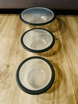 Set of 3 Glass Storage Bowls with Lids