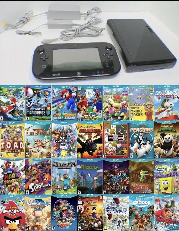 Nintendo Wii U Delux 32GB Console Bundle with 28 Games - Best Bundle Deal!