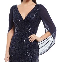 New ! R & M Richards Dress Sparkle Navy Blue