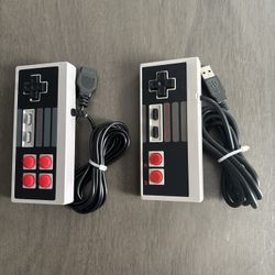 ATIODYUUK New 2 Pack Plug & Play Black Controller for NES Classic Edition/Mini w/ 10ft Cable