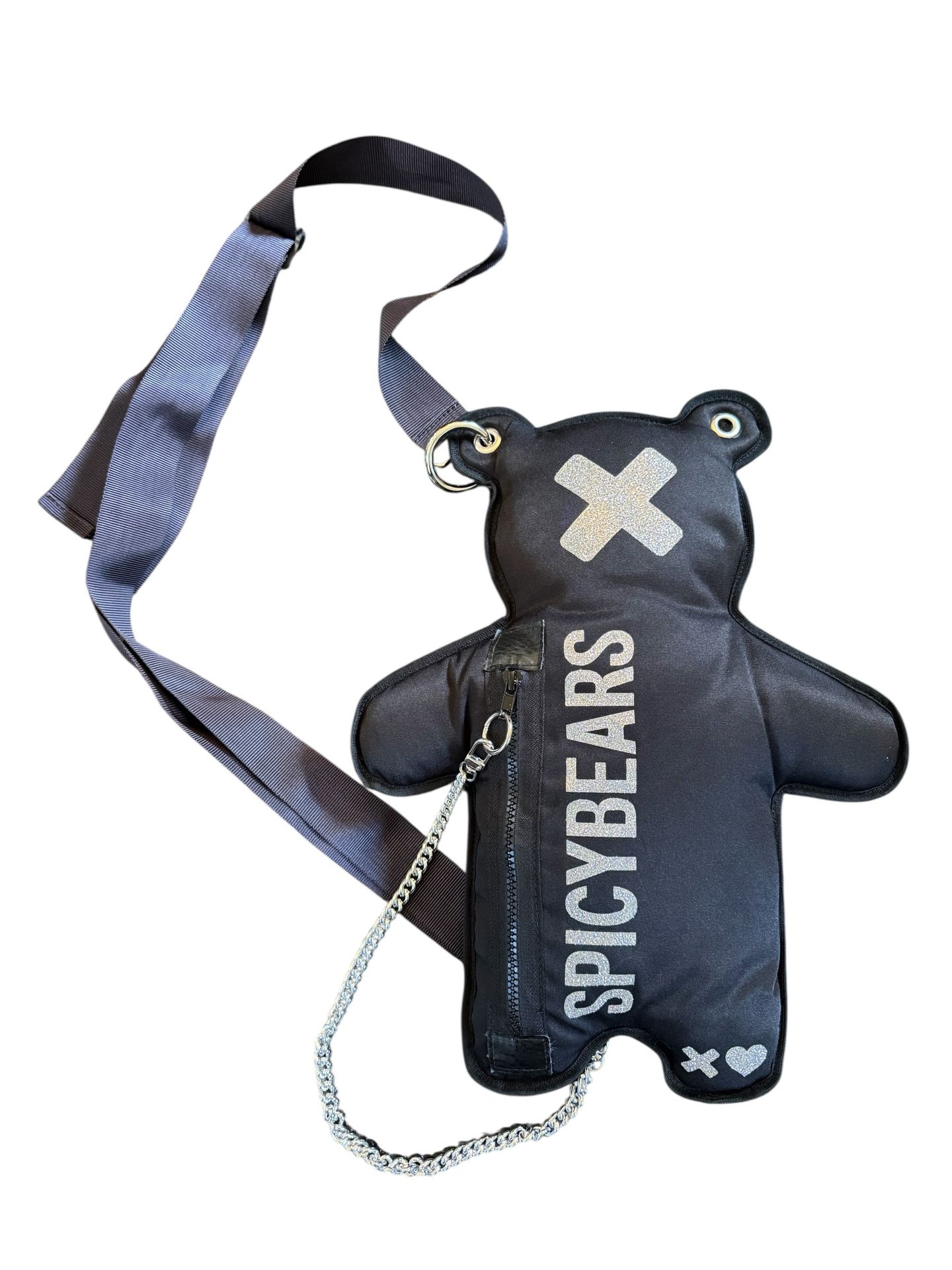 BEAR 05 | Total Black | Reflective Crossbody Bear Bag
