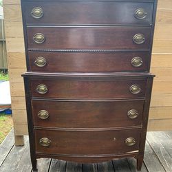 antique high boy dresser 