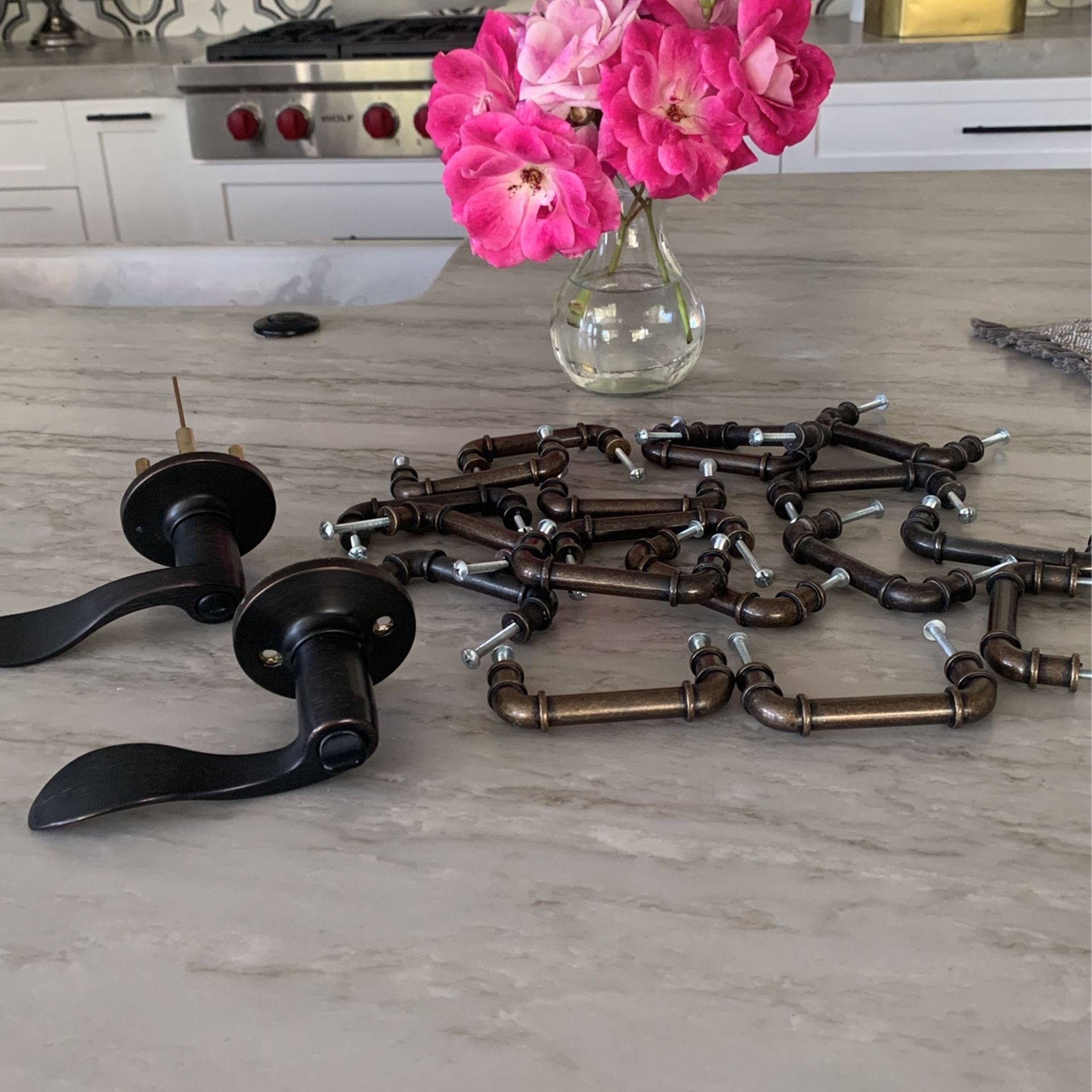 18   3 Inch Drawer Pulls Plus 2 Bathroom/ Closet Door Handles . 