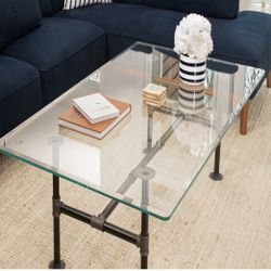 Tempered Glass  Rectangle Beveled Dinnh Table Top 78" X 40"