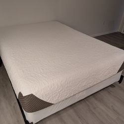 VERY Comfortable Memory Foam Queen Mattress With Box Springs And Frame