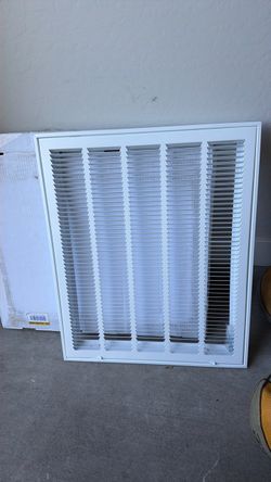 White HVAC Return Air Filter Grille