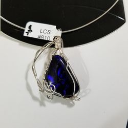 Handmade Wire Art Dichroic Glass Pendant