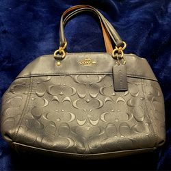 COACH BROOKE CARRYALL Navy Embossed