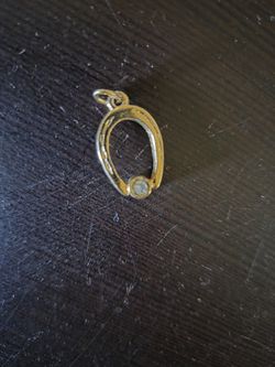 Gold-Tone Horseshoe Charm/Pendant with Rhinestone Accent