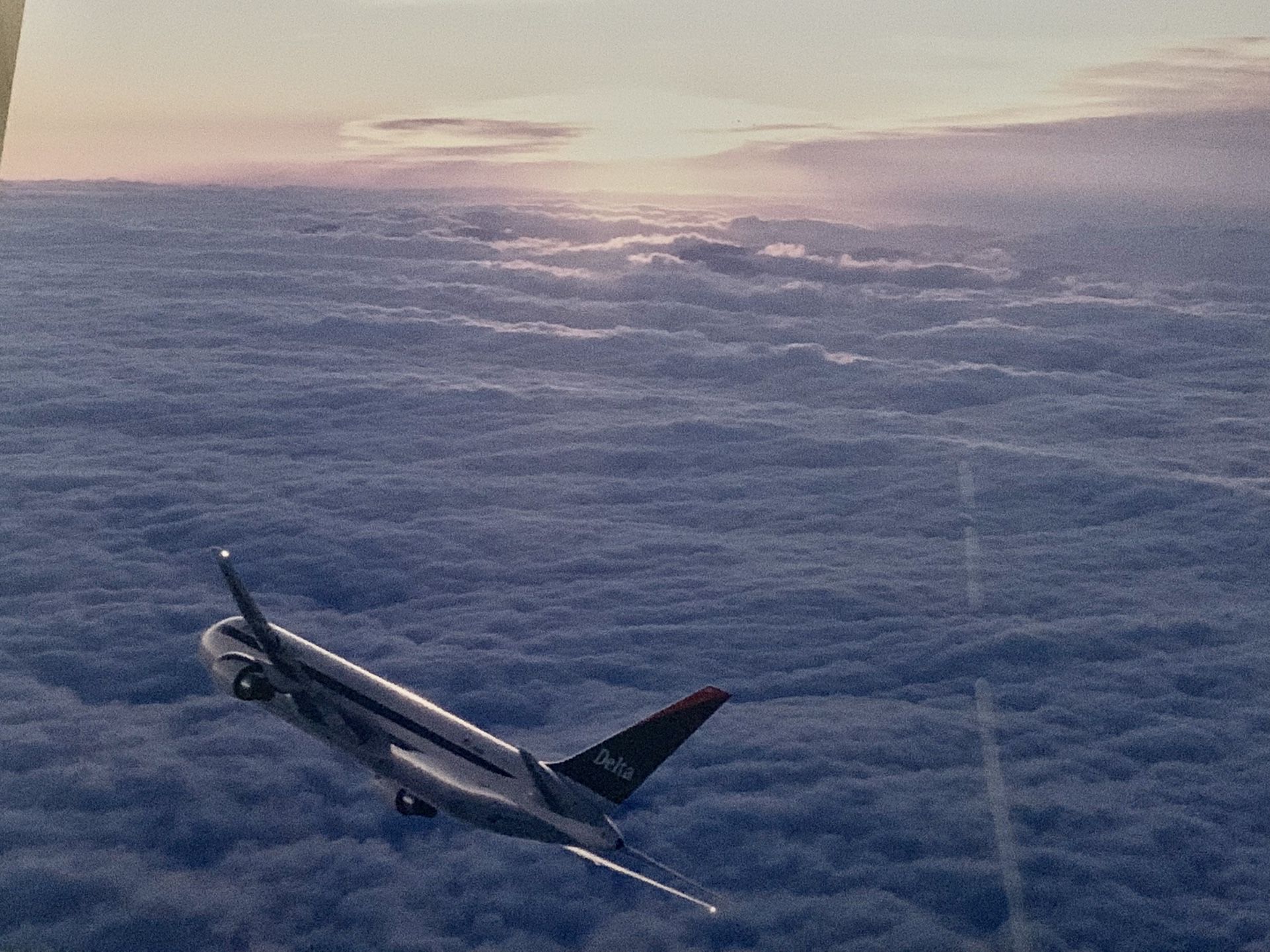 Delta Airplane In Flight 