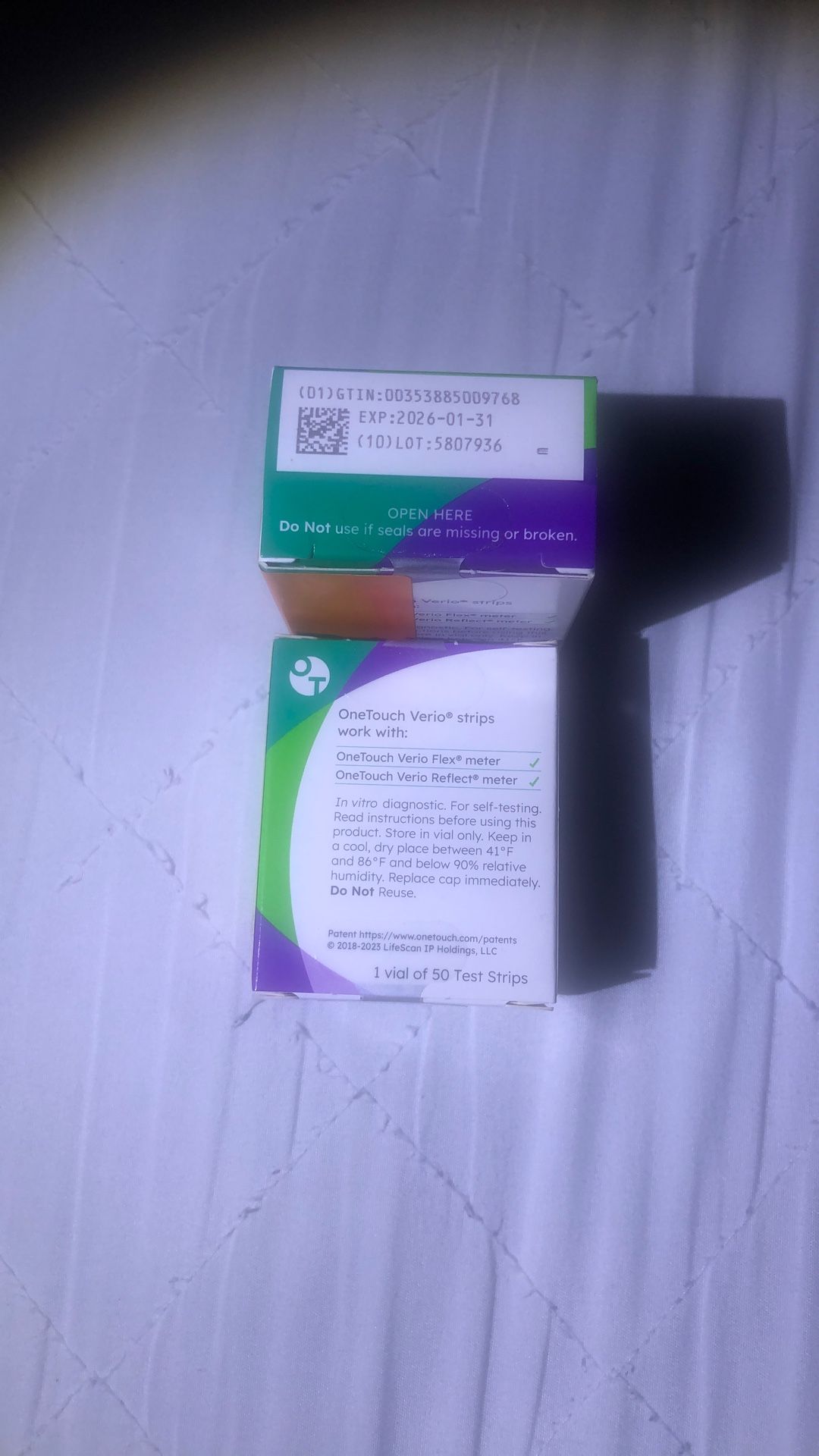 One Touch Verio Strips 50 Test Strips Each. Box