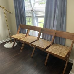 4 Authentic Wooden Cain Chairs