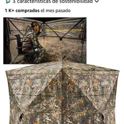 TIDEWE 270° See-Through Hunting Blind with Carry Bag, Pop-Up Blinds for 1-2, 2, 3, and 3-4 Persons, Portable Heavy Duty Hunting Tent (Camouflage)  TID