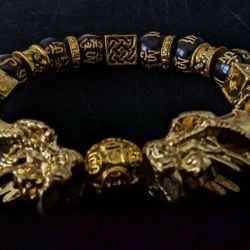 Pixiu Bracelet Mantra Mala Bead Dice Feng Shui Wealth Thai Amulet