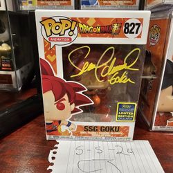 Funko Dragon Ball Z SSG Goku Autographed By Sean Schemmel With Jsa