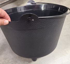 Black Plastic Halloween Cauldron with Handle