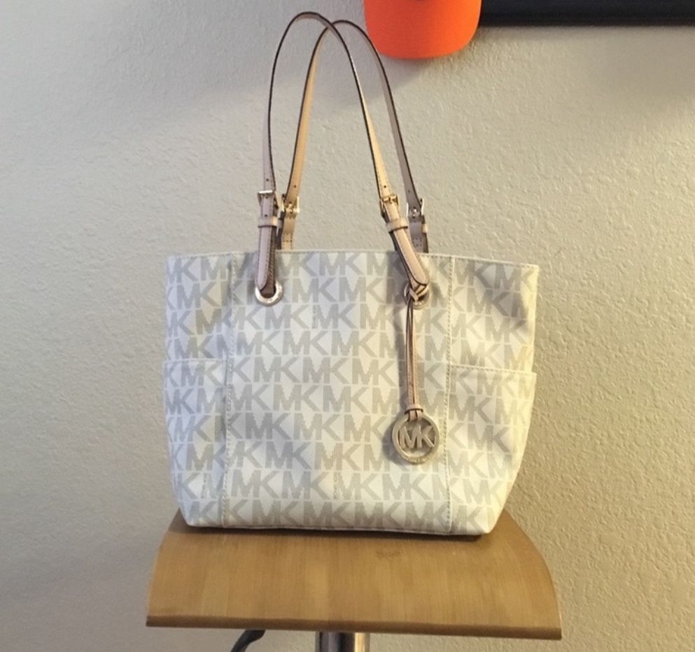 Michael Kors tote Bag with iconic MK pattern
