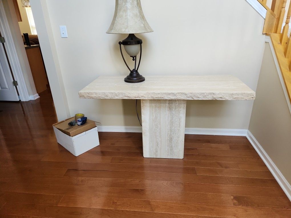 Travertine Foyer Table
