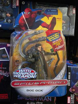 Vintage Marvel Legends Hasbro Toz Biz Era Doc Ock with sign post weapon