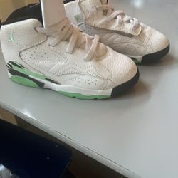 White And Mint green kid Jordan Shoes