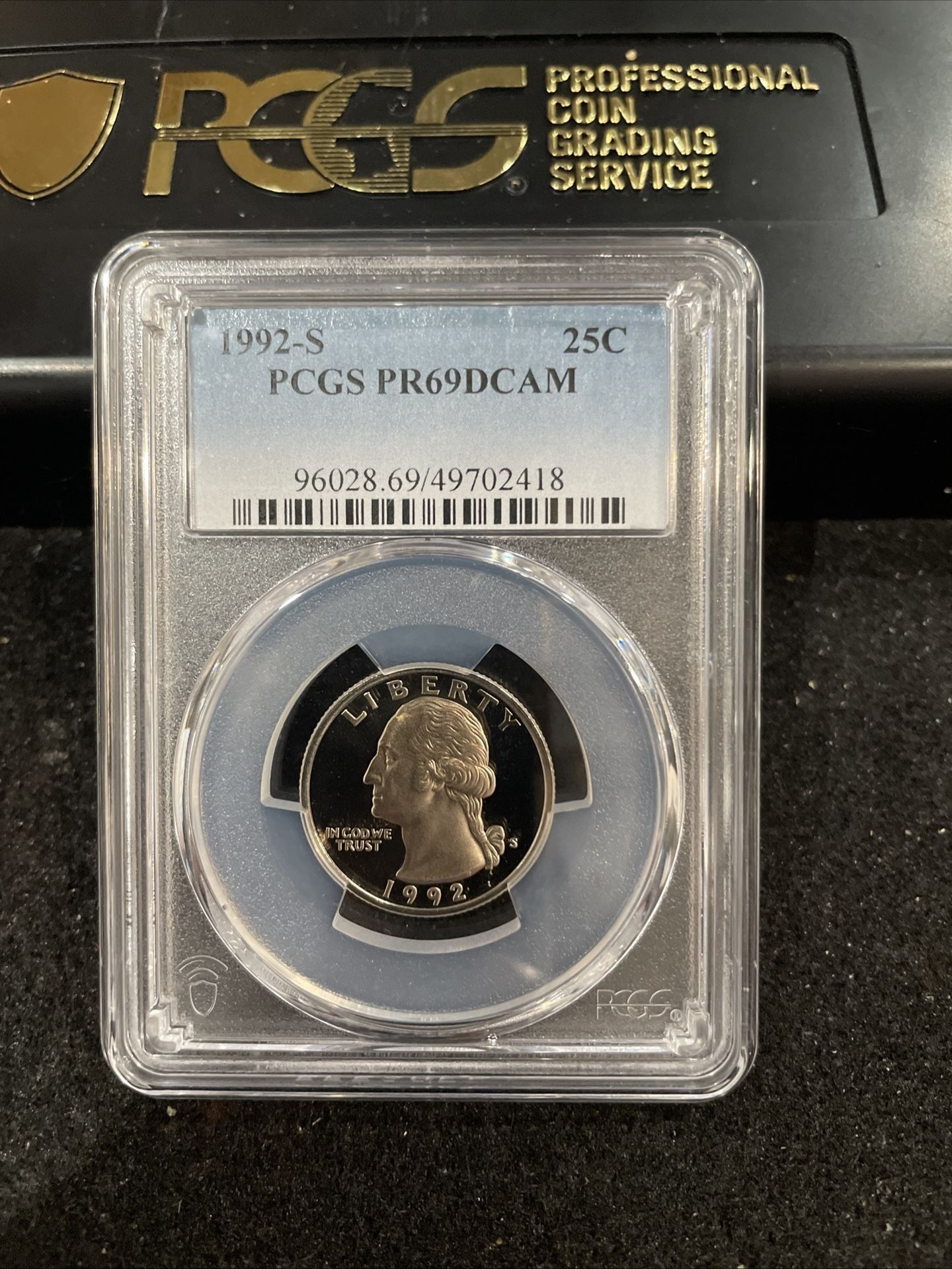 1992 S Gem Proof Washington Quarter Graded At PR69 With A Deep Cameo R-14