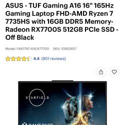ASUS TUF A16 GAMING LAPTOP 