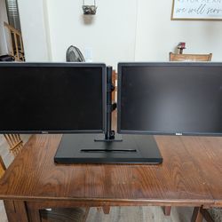 Dual Monitor Stand Setup w/ 2 Dell Monitors P2414Hb