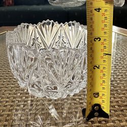 Set Of 2 Crystal Candy Dishes Or Candle Holders 
