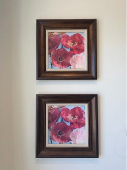 Matching Framed Floral Wall Art – Set of 2