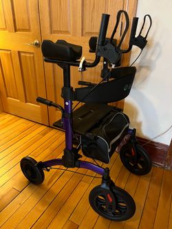 Upright Rollator Walker with Seat and Bag