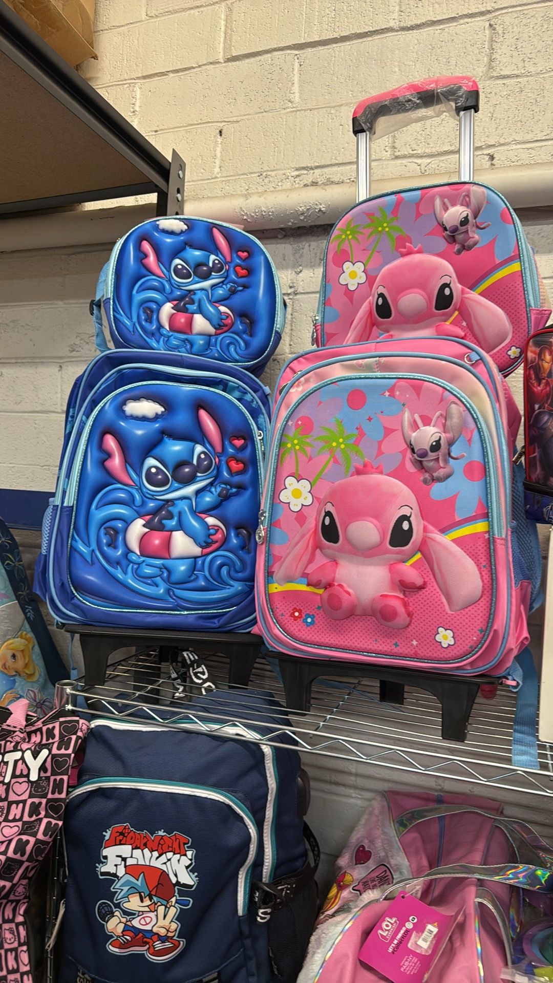 Stitch Blue Backpack Rose Angel Back Pack