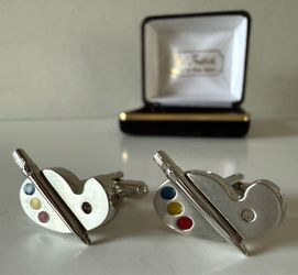 Artist Palette & Paintbrush Cufflinks