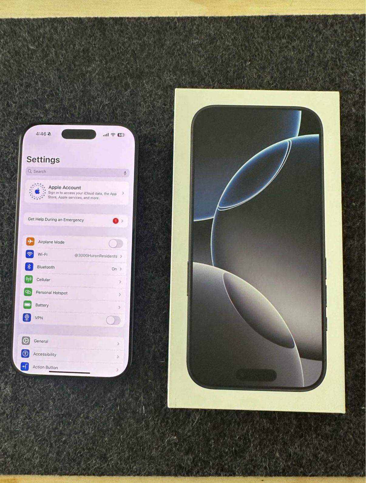 iPhone 16 Pro; 256GB; Space Black; Unlocked.