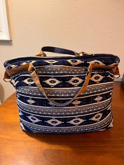 World Market Woven Tapestry Weekender Travel Tote Bag