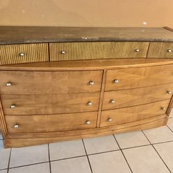 Large Solid Wood Granite Top Dresser