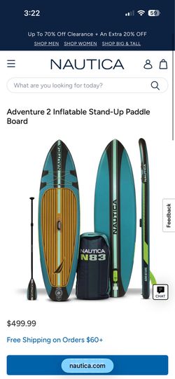 Nautica adventure 2 inflatable stand up paddle board new electric pump isup