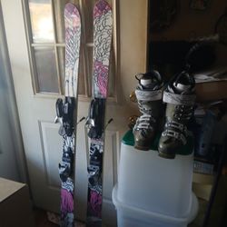 Madonma Skis And Salomon Ski Boots Like New Used 2 Times The Size Of The Boots Are 7.5 To 8 OBO 