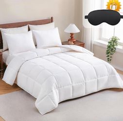 YOUR MOON Luxurious All Season Wool Comforter King Size, 100% Australian Wool Filling, Hypoallergenic Comforter Duvet Insert with Soft Noiseless Cotto