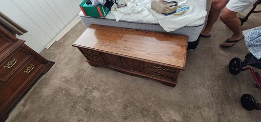 Old chest footlocker solid wood