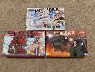 One Piece Bandai Model Ship Kits – Lot of 3 (Dragon’s Ship, Moby Dick, Nine Snake Ship)